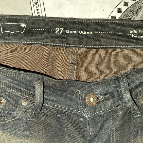 Levis Demi Curve Midrise Blue Black  Fade Jeans 27 x 31 - Picture 4 of 7